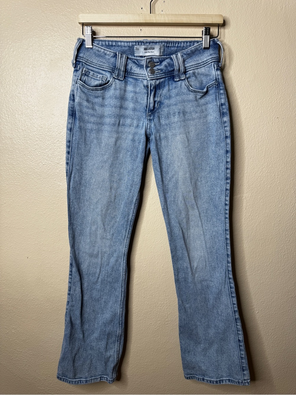 Hollister Womens W27 Regular Low Rise Bootcut Jeans Light Wash Y2K